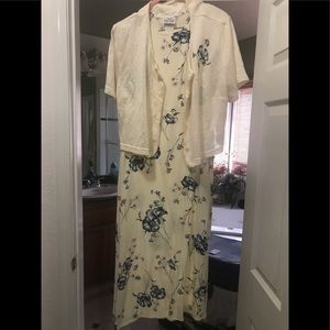 Nice pale yellow floral dress with shrug